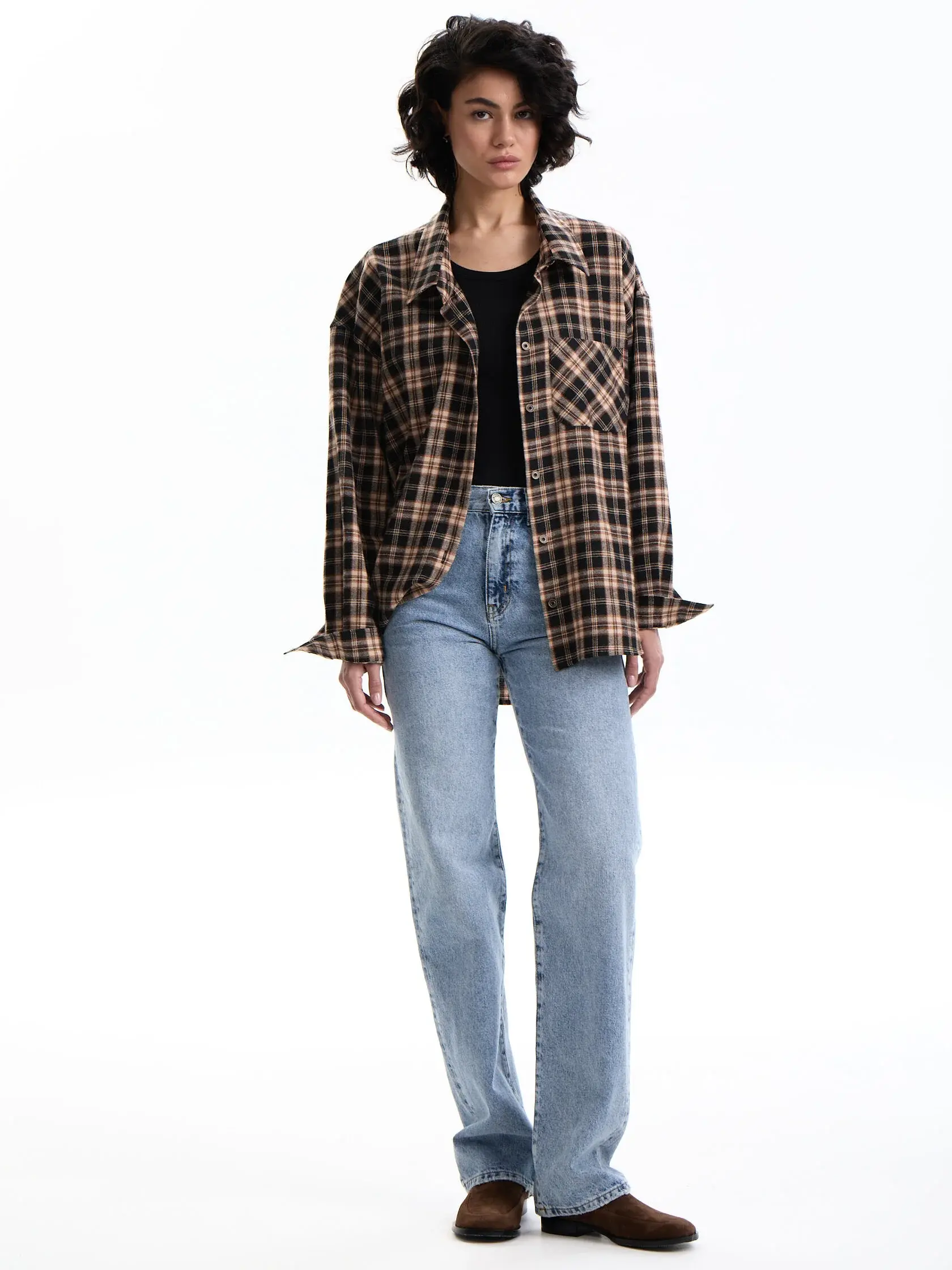 Джинсы relaxed straight синего цвета