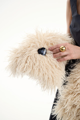 Шарф меховое боа беж