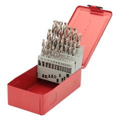 Набор сверл по металлу 1-13мм 25шт DIN338 HSS-G 135° (мет. кейс) H-Tools 214215HT