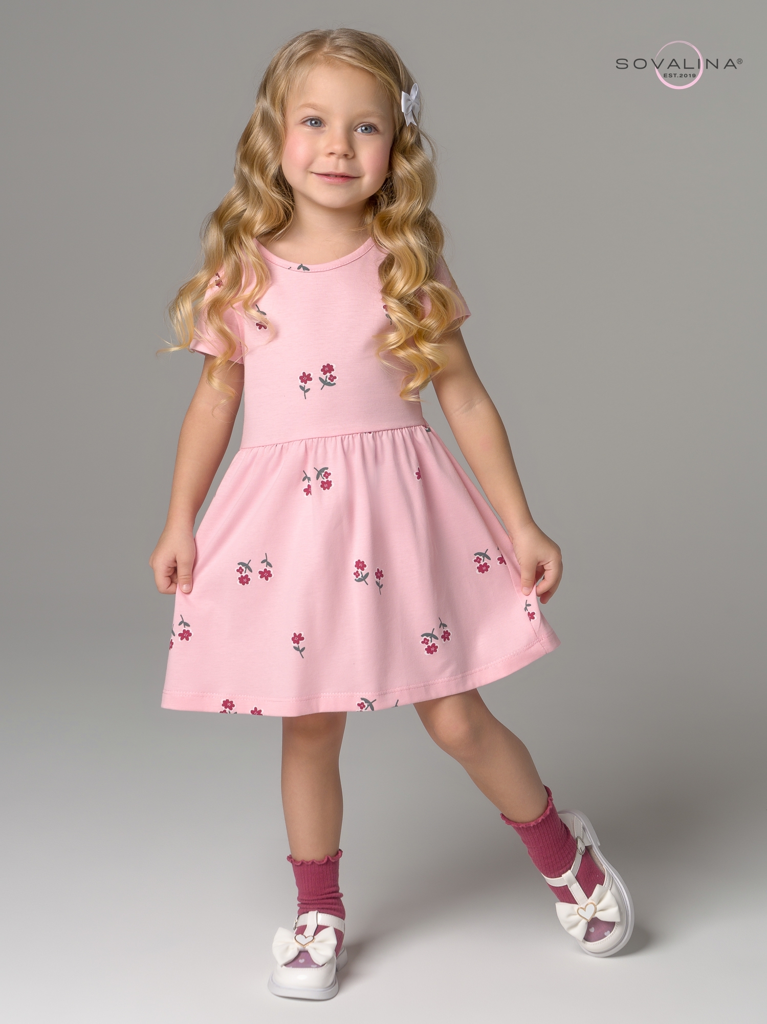 Платье Лето лютики роза