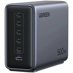 Сетевое зарядное устройство UGREEN X759 (55550B) 500W 6-Port 1*USB-A&5*USB-C GaN Desktop Fast Charger EU: серый космос