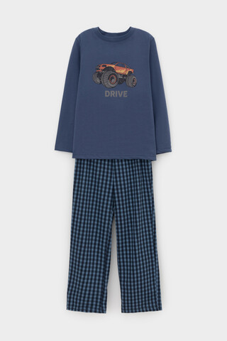 пижама  для мальчика  К 1600/грозовая туча,маленькая клетка