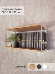 Полка настенная для книг двойная