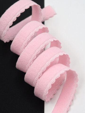 Резинка отделочная нежно-розовая ажурная ширина 12 мм с учетом фестона