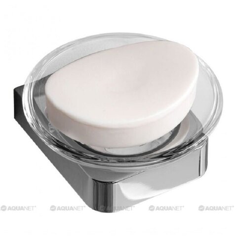 Aquanet 5785 5785 Мыльница стекло с держателем, круглая Aquanet, хром (187073)