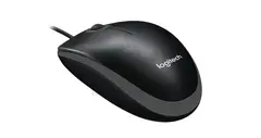 Мышь проводная Logitech B100 black (USB, оптическая, 1000dpi, 2but) (910-006605)