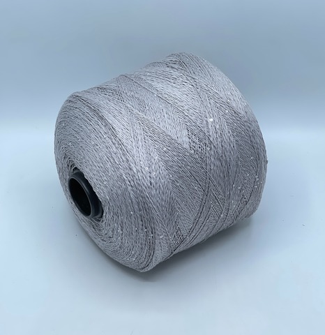 Бобинная пряжа, Linette Pailletes, 450м, 80% Лен, 20% Полиэстер(пайетка), Серый+пайетка. 39387