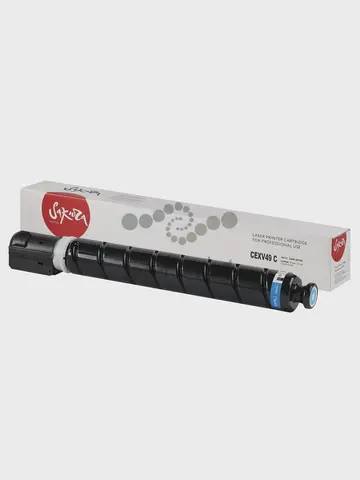 Тонер-туба Sakura C-EXV49C (8525B002) для Canon IRADVANCE C3320/C3320i/C3325i/EC3330i/C3520iMFP, голубой, 19000 к.