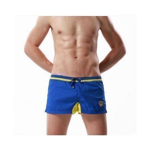 Шорты спортивные синие с желтой вставкой SEOBEAN HEALTH SHORTS NAVY YELLOW 50603