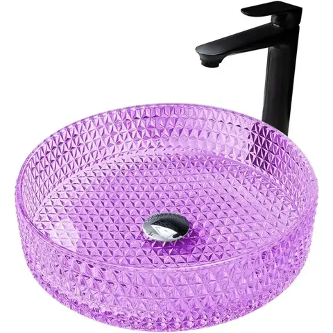 Раковина накладная стеклянная ABBER Glas AK2301P фиолетовая