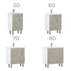 Тумба под раковину Geometry 500-0-2 (Фостер) бетон