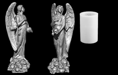 Силиконовый молд Ангел с черепами № 2099