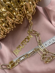 Цепь золотистая овальная чередующиеся звенья