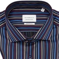 Сорочка мужская Eterna Modern Fit 1052-X17V-19 тёмно-синяя в цветную полоску