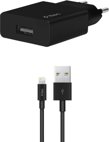 Зарядное устройство TTEC SmartCharger Travel Charger 2.1A с кабелем Lightning для зарядки и передачи данных, черный