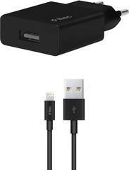 Зарядное устройство TTEC SmartCharger Travel Charger 2.1A с кабелем Lightning для зарядки и передачи данных, черный