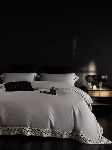 Постельное белье 2 спальное евро La Perla Icon серое