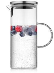 Стеклянный кувшин с крышкой для воды, сока и других напитков, 1 литр