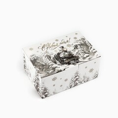 Коробка сборная одиночная Прямоугольник, С Новым годом, 22*15*10 см