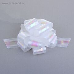 Бант-шар Перламутр, Белый / 15см*5см, 1 шт.