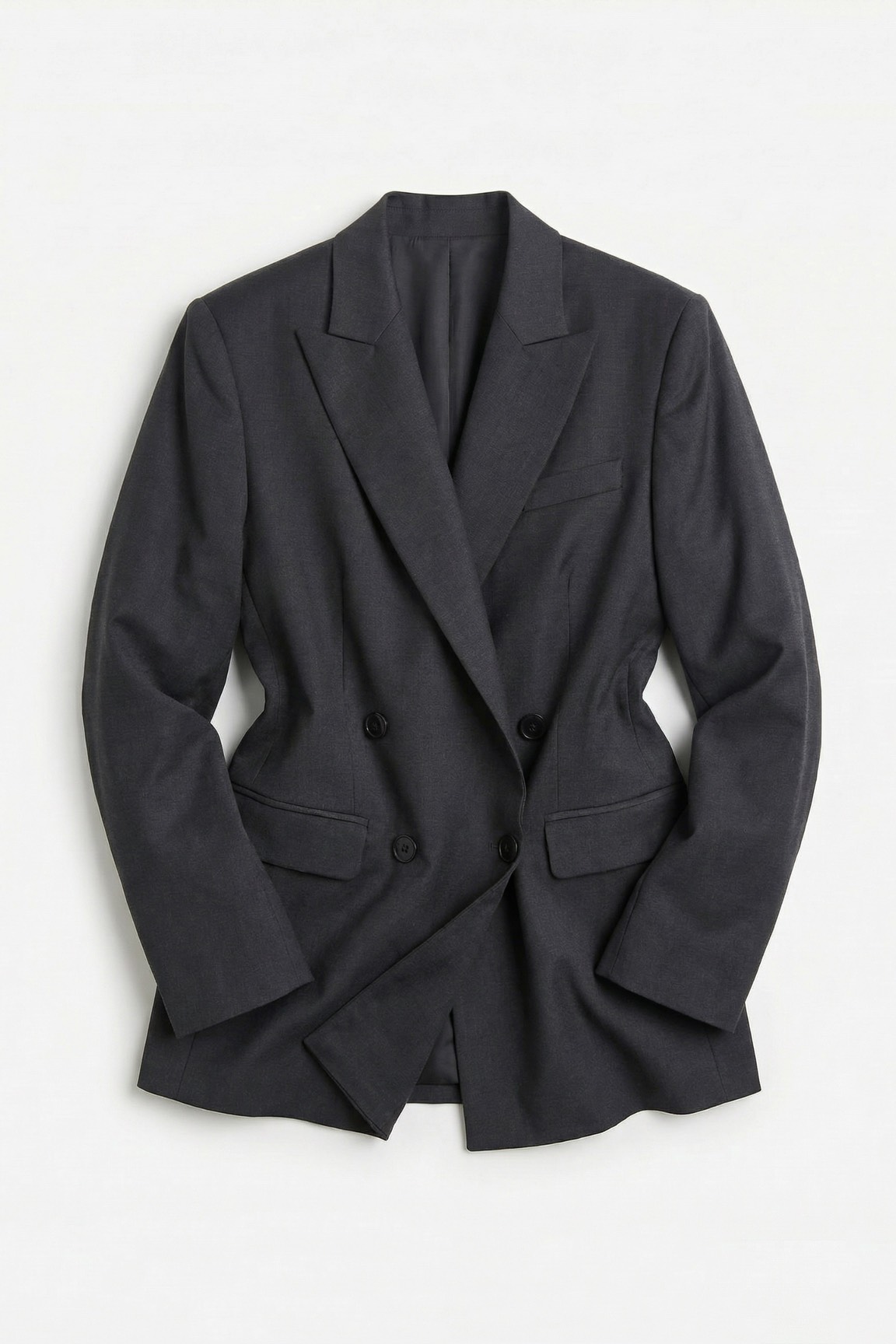 Жакет двубортный, темно-серый