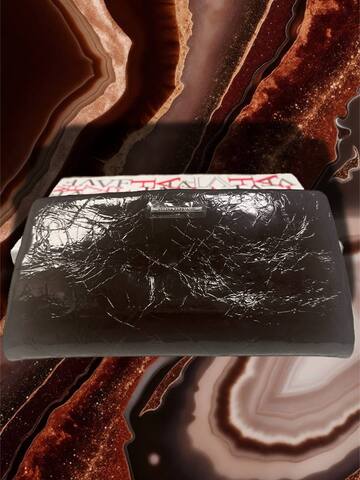 Кошелёк женский лаковый коричневый, на молнии, с отделением для карт и мелочи