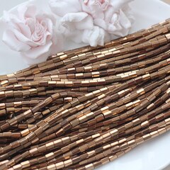 Гематит синтетический, прямоугольные бусины, 6*4 мм, шоколад, 1 нить, ГМ090