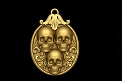 Силиконовый молд Подвеска с черепами