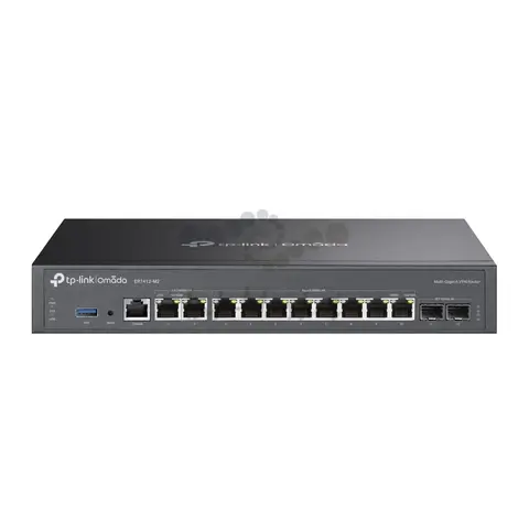 TP-Link ER7412-M2, VPN-маршрутизатор Omada с мультигигабитными портами, 2 порта RJ45 WAN/LAN 2,5 Гбит/с, 2 порта SFP WAN/LAN, 8 гигабитных портов RJ45 WAN/LAN, 1 порт USB 3.0