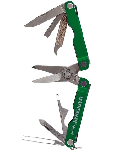 Мультитул-брелок Leatherman Micra Green, 10 функций, цвет зелёный (64350181N) | Multitool-Leatherman.Ru