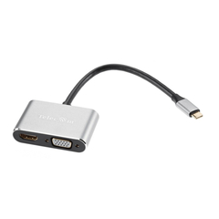 Кабель USB3.1 TypeCm - HDMI+USB3.0+PD+VGA Alum Grey 4K, Telecom <TUC055