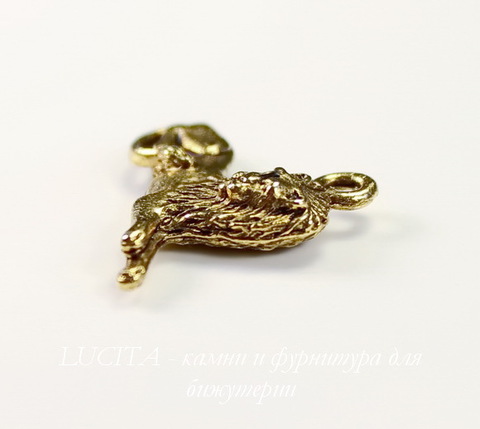 Подвеска Quest Beads "Лев" (цвет-античное золото) 22х17 мм