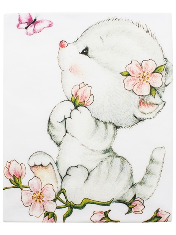 Трикотажная пеленка "Киска с бабочкой"