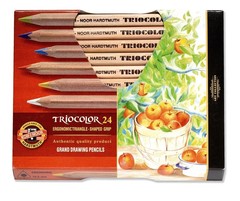 Карандаши цветные неокрашенный корпус jumbo TRIOCOLOR 3154, 24 цвета