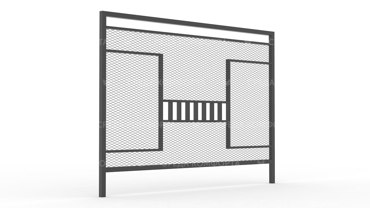 Забор из сетки рабицы ZBR0194