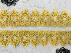Кружево плетеное, ш. 4,5-5 см, тёмно-жёлтый