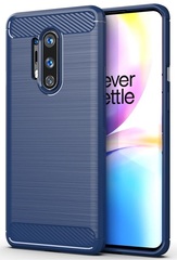 Темно-синий защитный чехол на OnePlus 8 Pro, серии Carbon (карбон дизайн) от Caseport