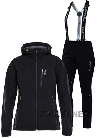 Женский лыжный утепленный костюм 8848 Altitude Snake Black 17 Nordski Premium