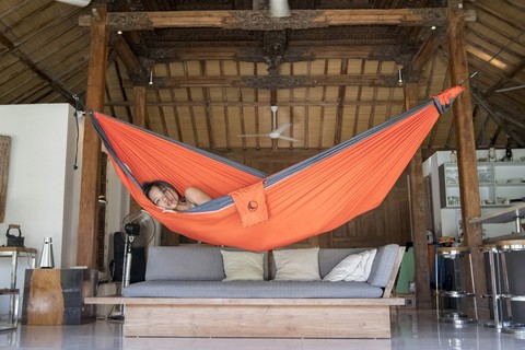 Картинка гамак туристический Ticket to the Moon king size hammock Orange/Dark Grey - 6