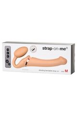 Телесный безремневой вибрострапон Silicone Bendable Strap-On M - 