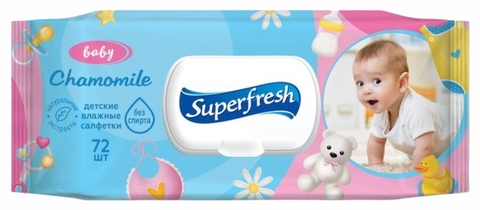 Салфетки влажные SUPER FRESH Для детей и мам 72 шт УКРАИНА