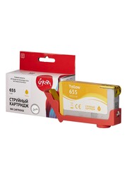 Струйный картридж Sakura CZ112AE (№655 Yellow) для HP Deskjet Ink Advantage 3525, 4615, 4625, 5525, 6525, водорастворимый тип чернил, желтый, 11 мл., 600 к.