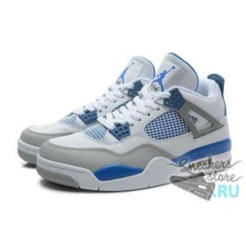 Air Jordan 4 (Military Blue/White/Neutral Grey)