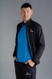 Беговой ветрозащитный костюм Nordski Motion Black-Light Blue с прямыми брюками