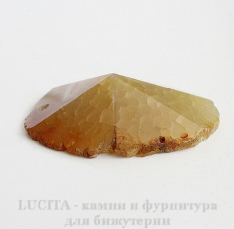 Подвеска Агат (цвет - дымчато-желтый) 52,1х33,6х14,2 мм №11