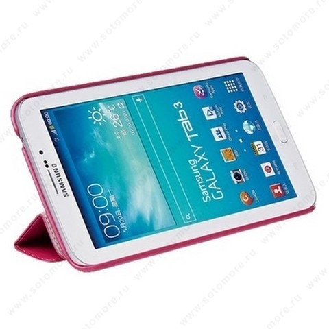 Чехол-книжка HOCO для Samsung Galaxy Tab 3 7.0 SM-T2100/ SM-T2110 - HOCO Crystal series Leather Case Rose red
