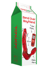 Безремневой вагинальный страпон с вибратором Bend Over Boyfriend Red - 21 см. - 