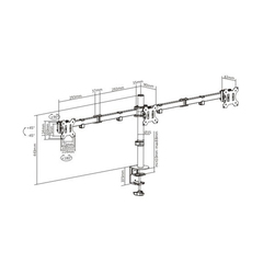 Настольный кронштейн Brateck LDT12-C034N для 3-х мониторов (13