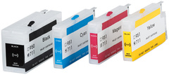 Комплект дозаправляемых картриджей для HP Designjet T120, T520. С чипами.
