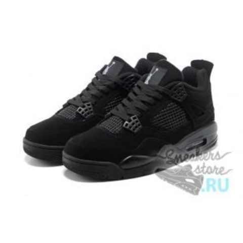 Air Jordan 4 IV Retro "Black Cat" Men (Black/Black Light Graphite)